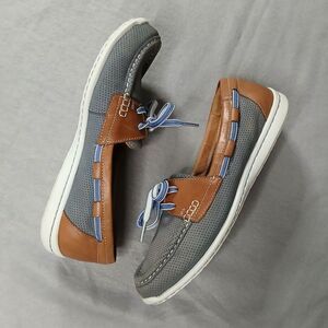 Clarks Cloudsteppers Boat Shoes Loafers Slip-on Gray Brown Lightweigt sz: 7.5W